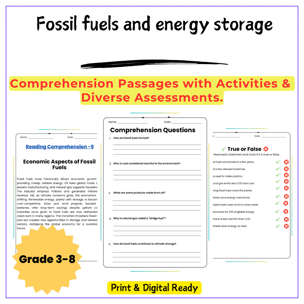 Fossil Fuels & Energy Worksheet