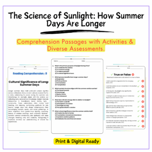 Science of Sunlight Worksheet