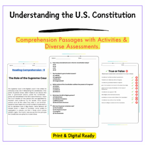 U.S. Constitution Worksheet