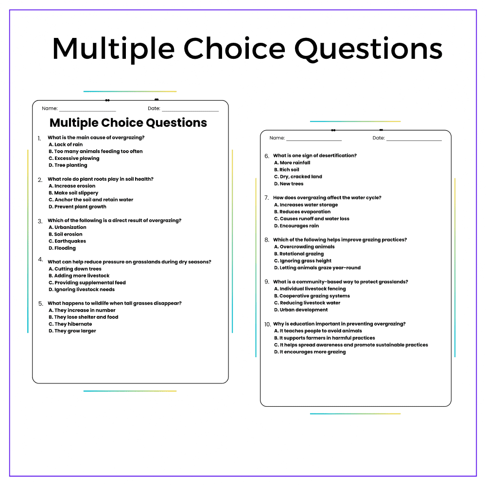 Grassland Overgrazing Worksheet - Image 3