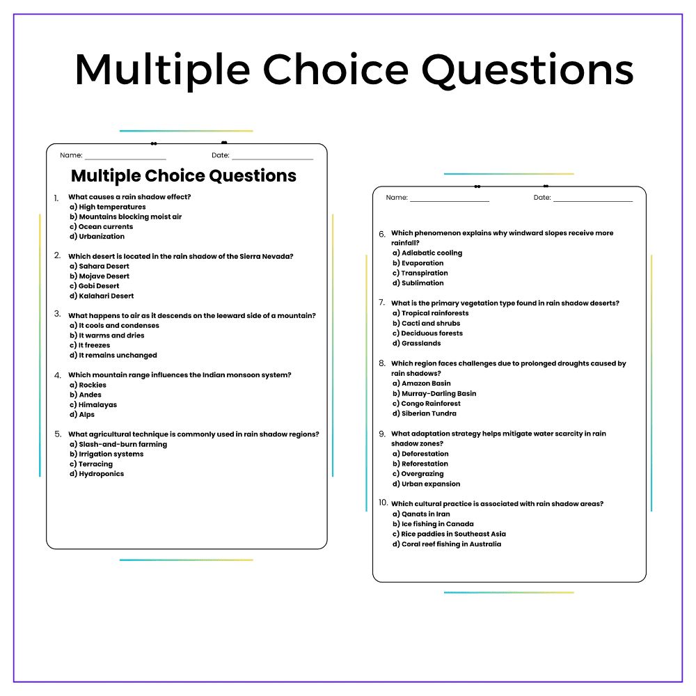 Rain Shadow Worksheet - Image 3