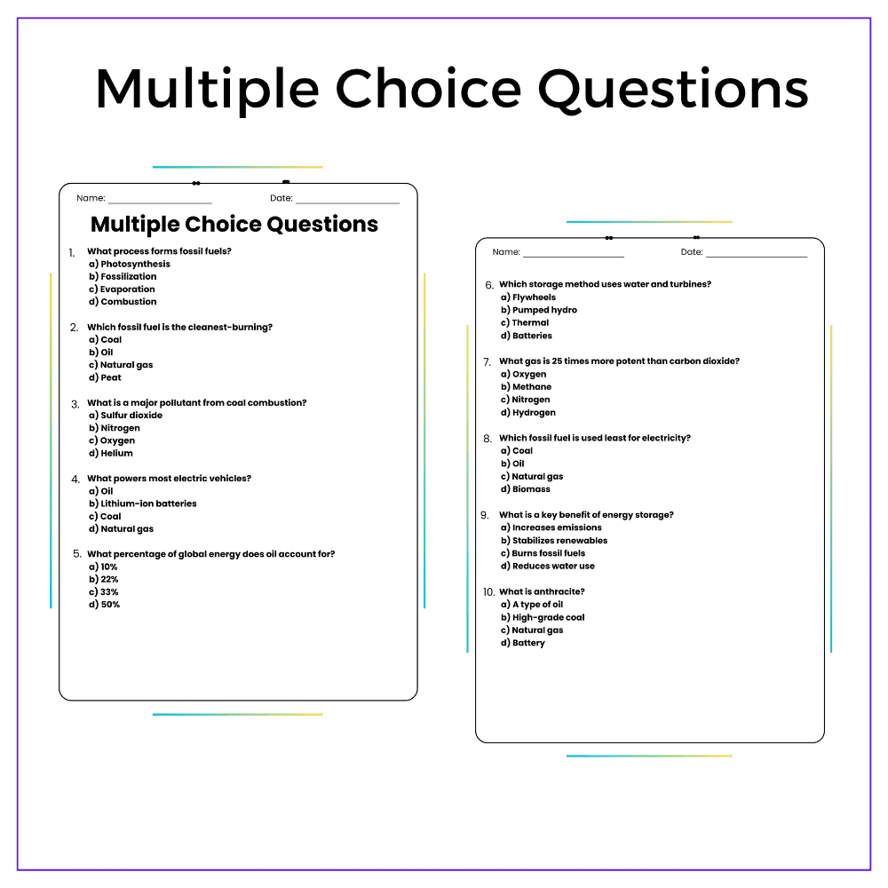 Fossil Fuels and Energy Storage