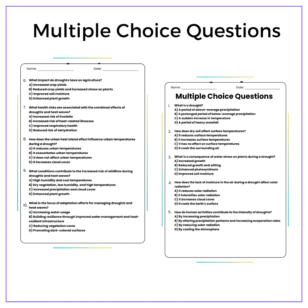 Droughts & Heat Waves Worksheet - Image 3