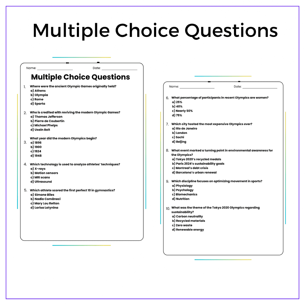 Olympic Games Science Worksheet - Image 3