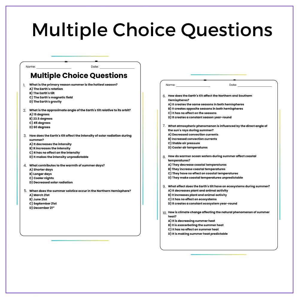 Why Summer is Hottest Worksheet - Image 3
