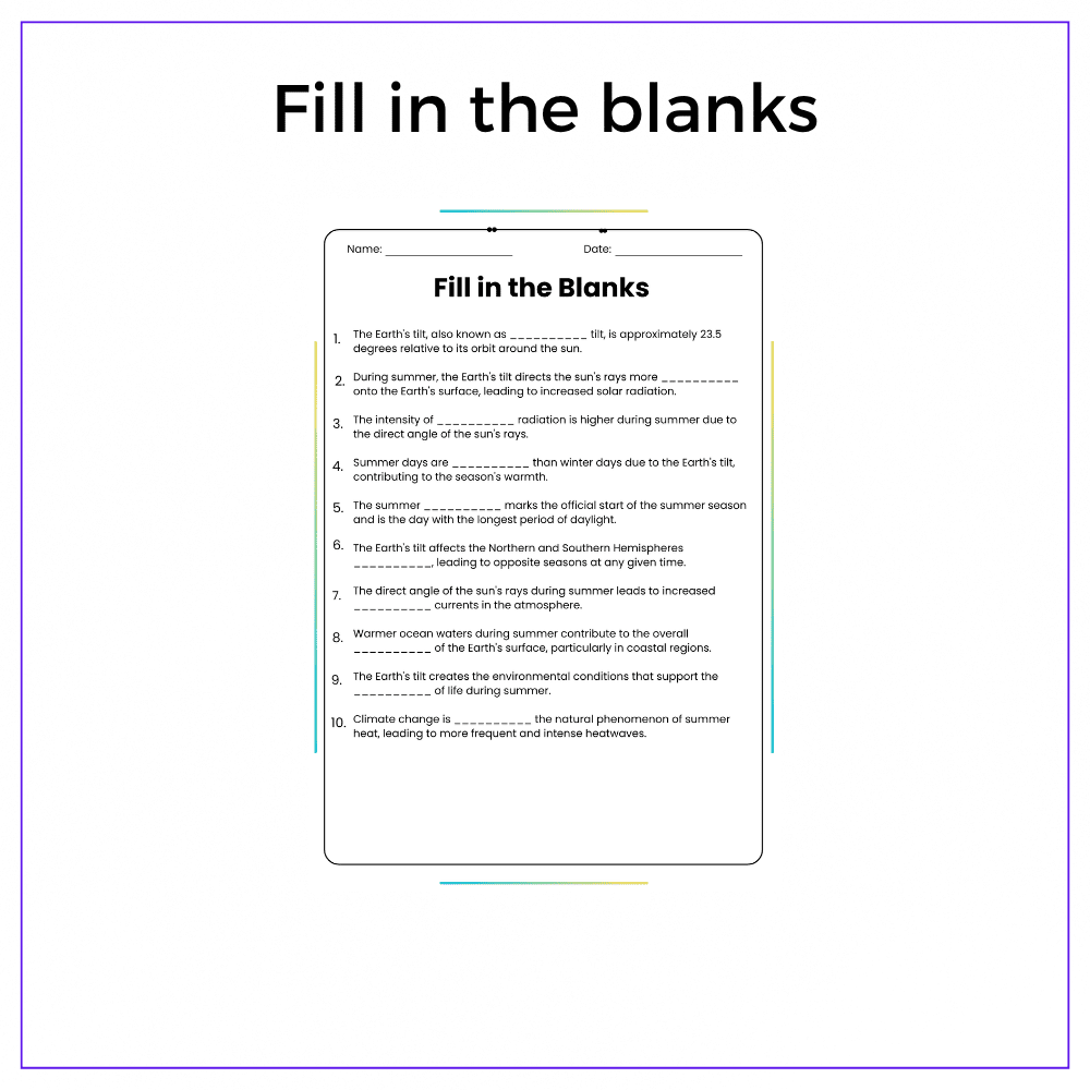 Why Summer is Hottest Worksheet - Image 4