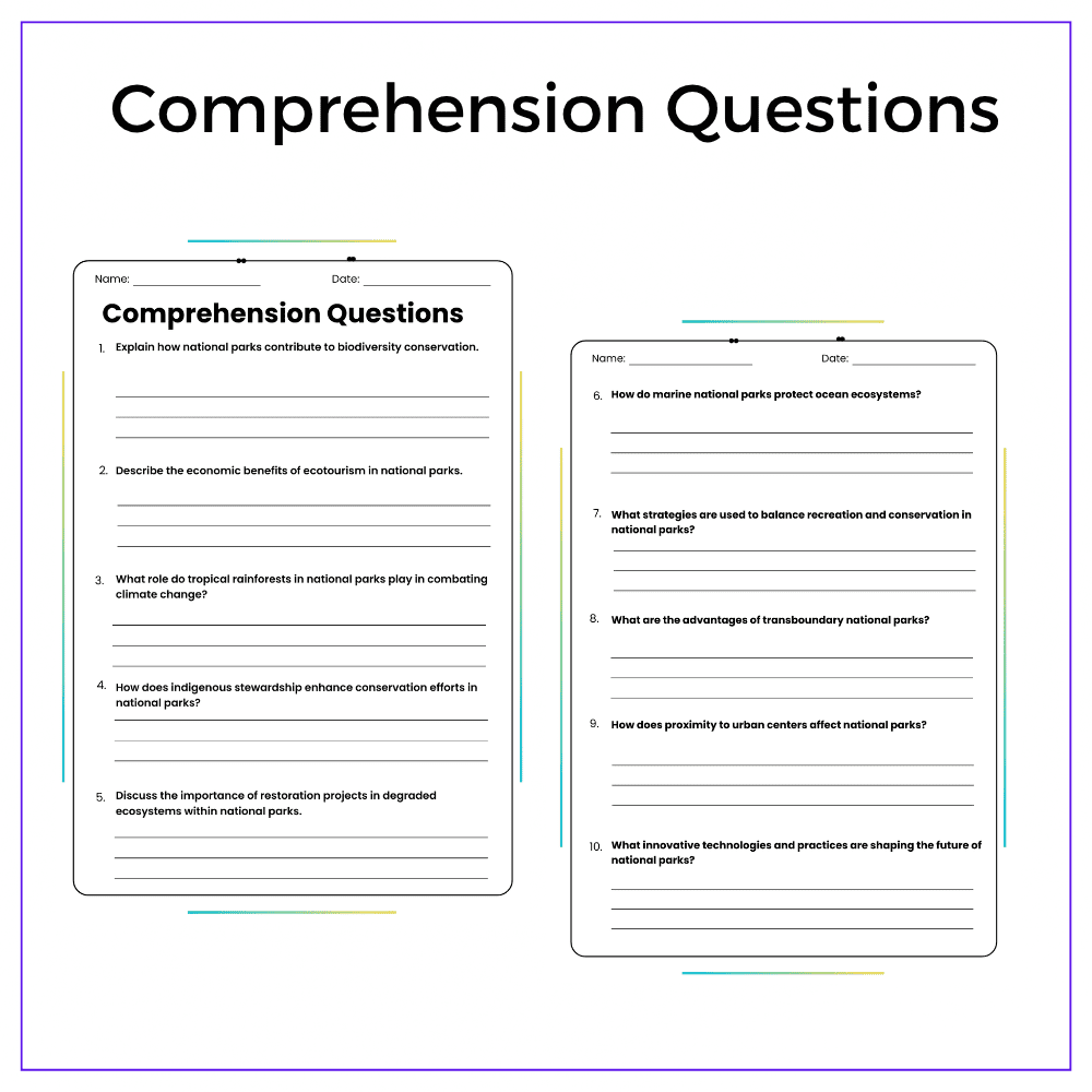 National Parks Conservation Worksheet - Image 5