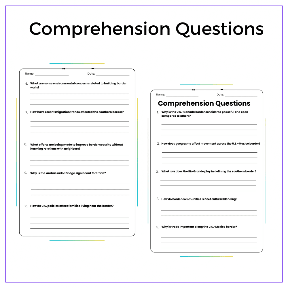 U.S. Borders Worksheet - Image 5