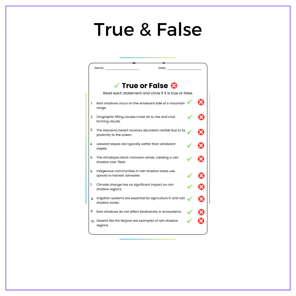 Rain Shadow Worksheet - Image 6
