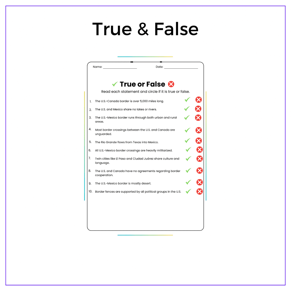 U.S. Borders Worksheet - Image 6