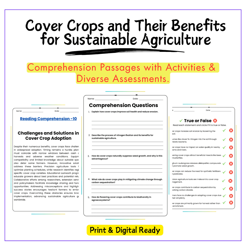 Cover Crops Worksheet