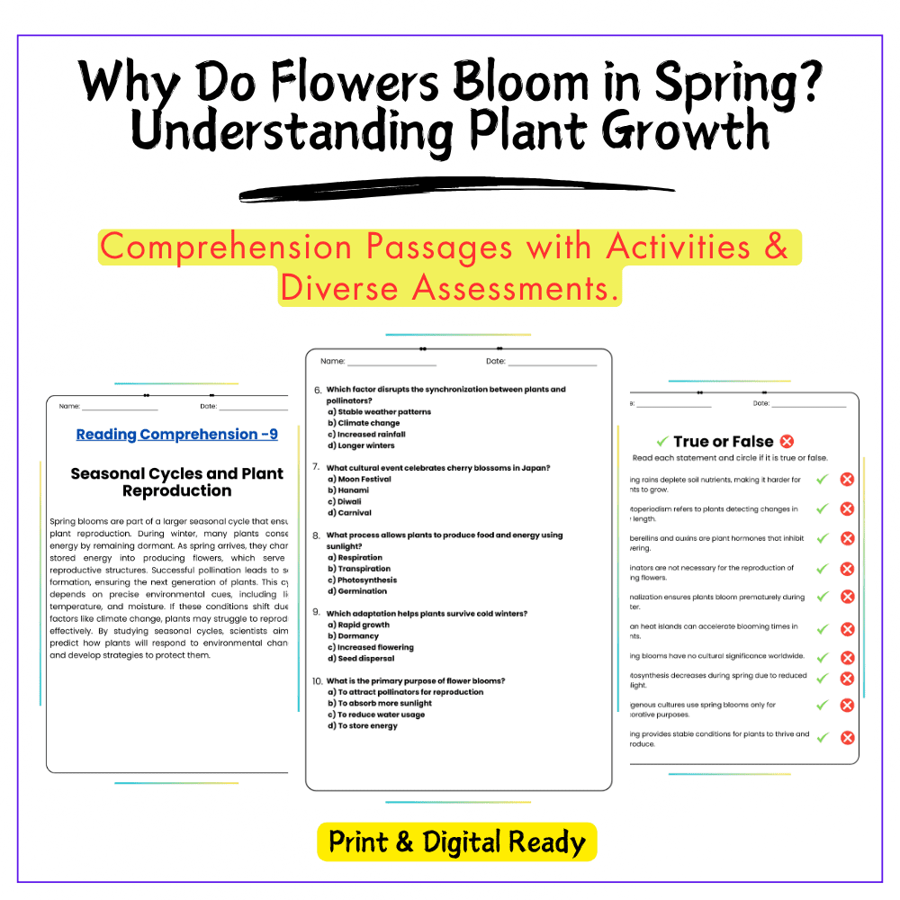 Why Flowers Bloom Worksheet