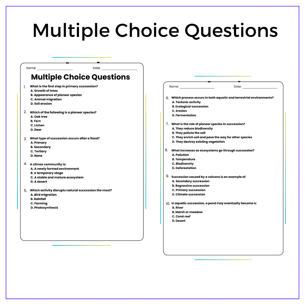 Ecosystem Succession Worksheet - Image 6