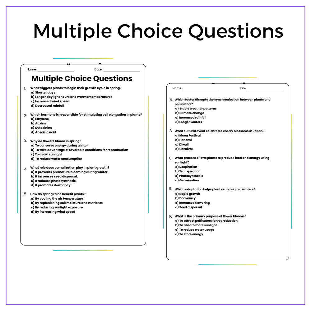 Why Flowers Bloom Worksheet - Image 3
