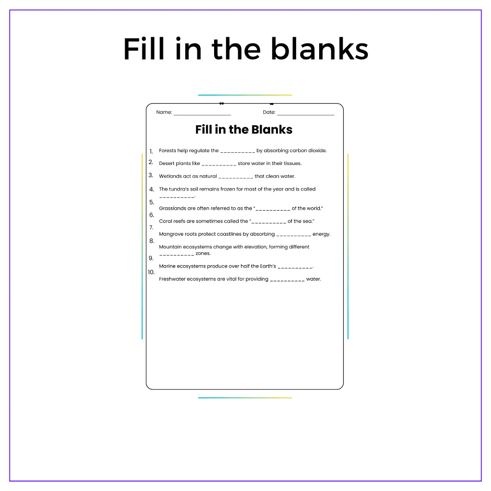 Major Ecosystem Types Worksheet - Image 4