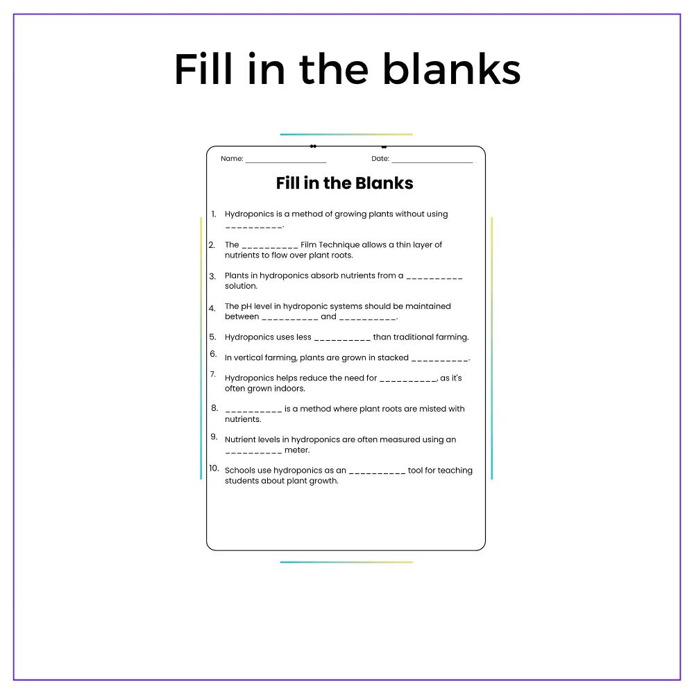 Hydroponics Worksheet - Image 4