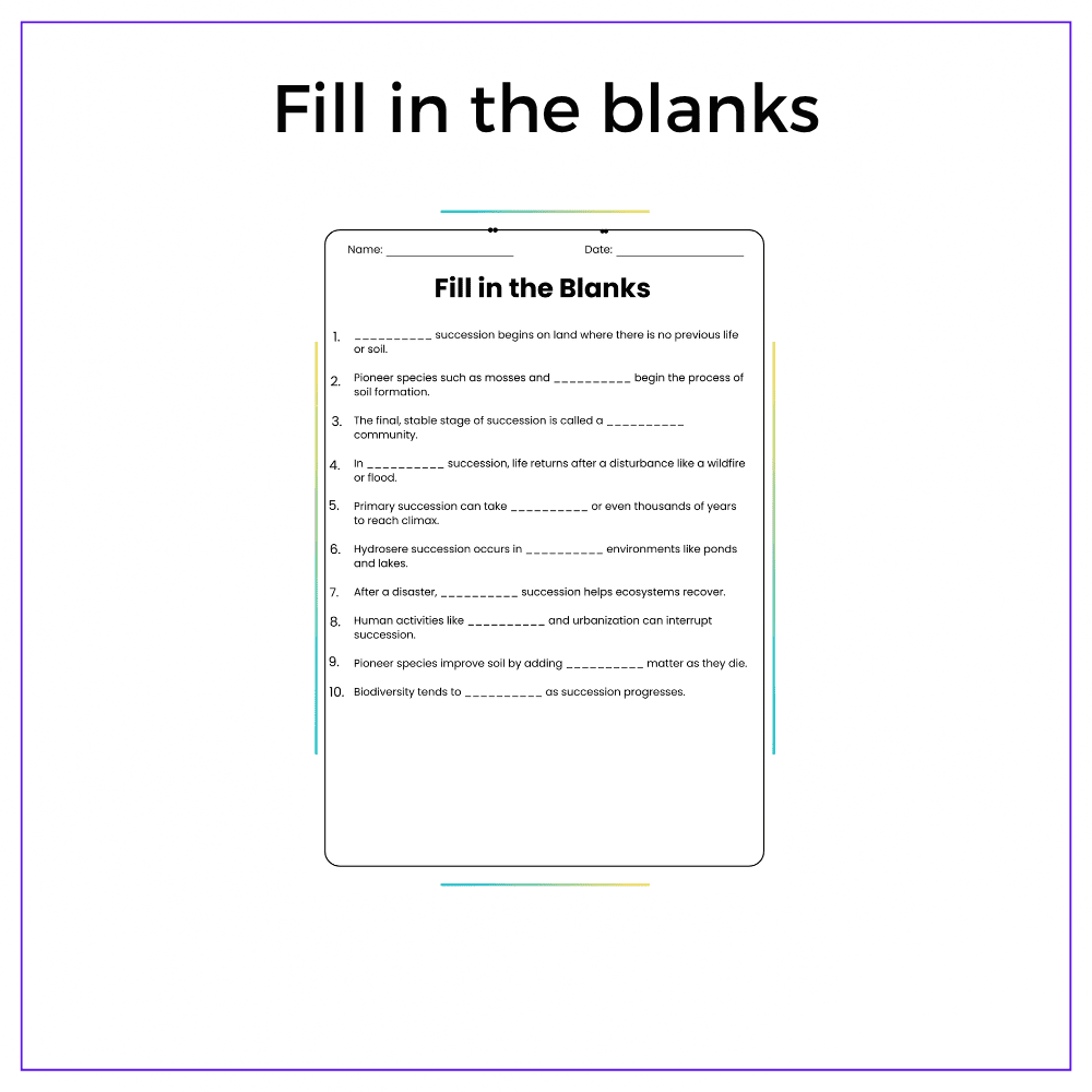 Ecosystem Succession Worksheet - Image 5
