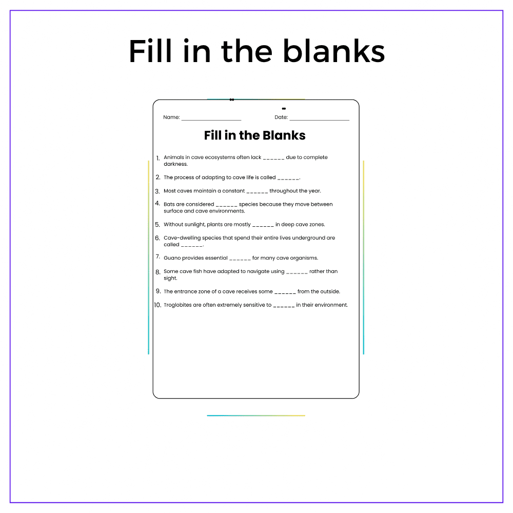 Cave Ecosystems Worksheet - Image 4