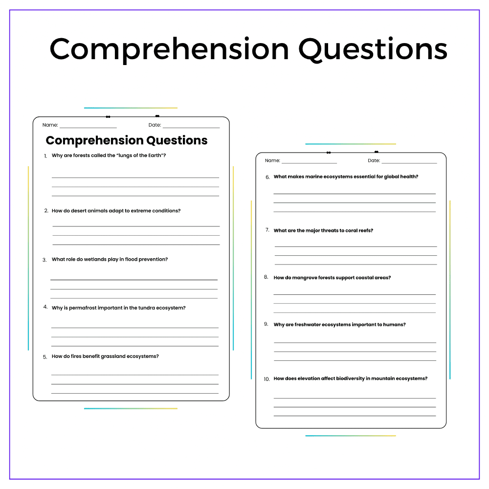 Major Ecosystem Types Worksheet - Image 5