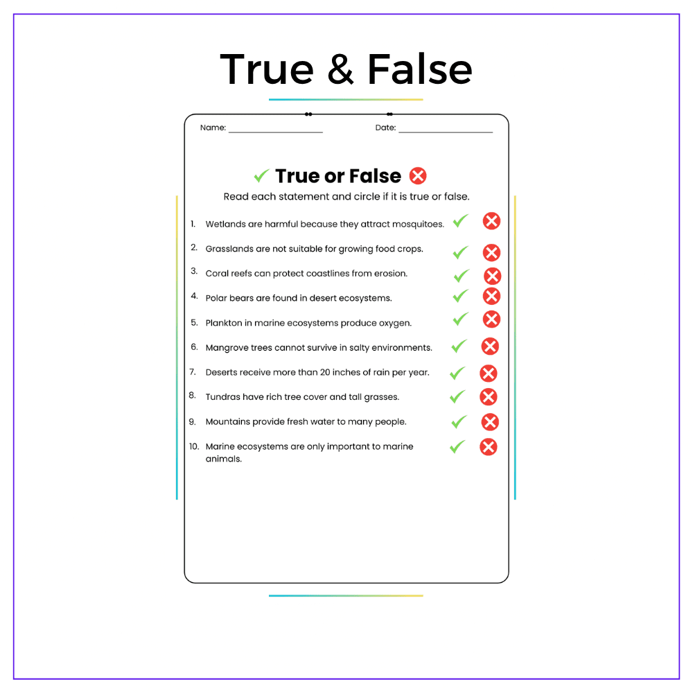 Major Ecosystem Types Worksheet - Image 6