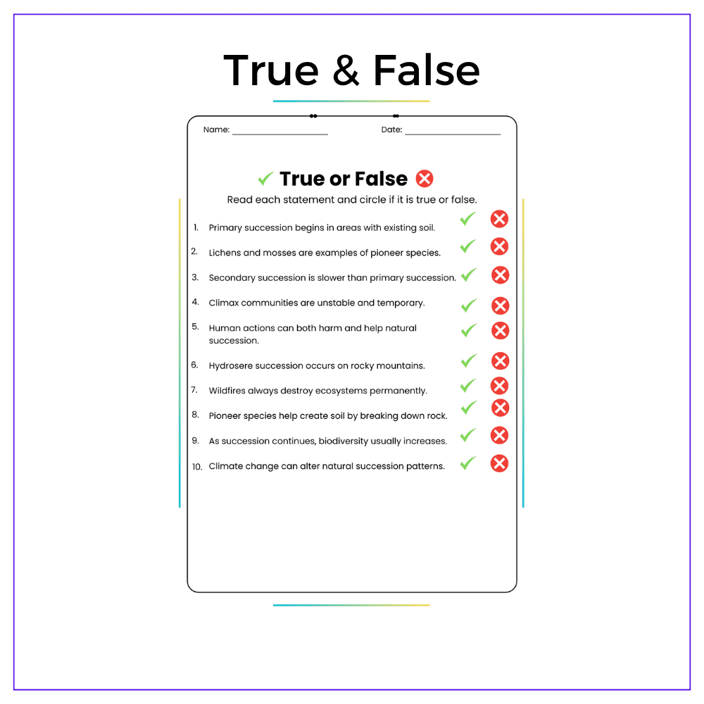 Ecosystem Succession Worksheet - Image 3