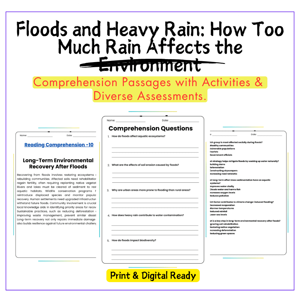 Floods & Heavy Rain Worksheet