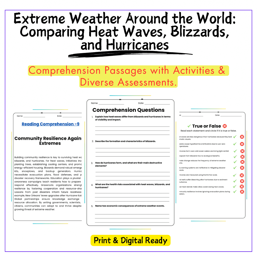 Extreme Weather Around the World: Comparing Heat Waves, Blizzards, and Hurricane