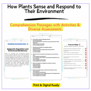 Plants Sense Environment Worksheet