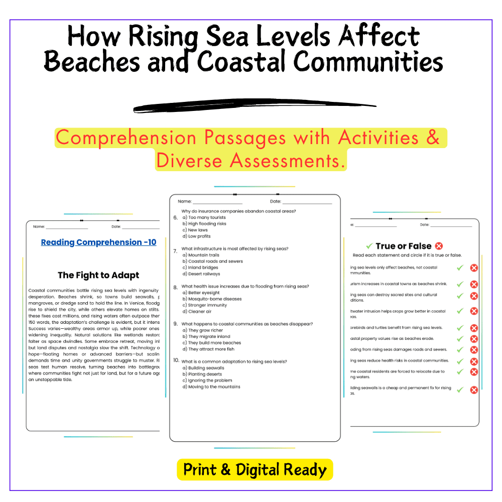 Rising Sea Levels Worksheet