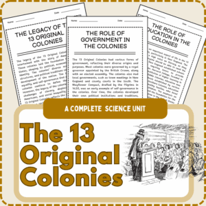 13 Original Colonies Worksheet