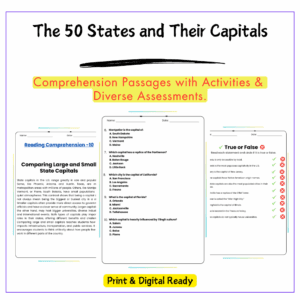 50 States & Capitals Worksheet