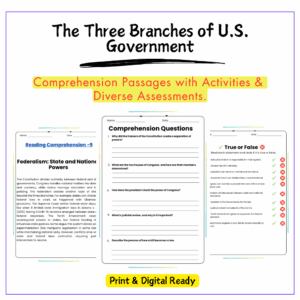 Three Branches of Government Worksheet