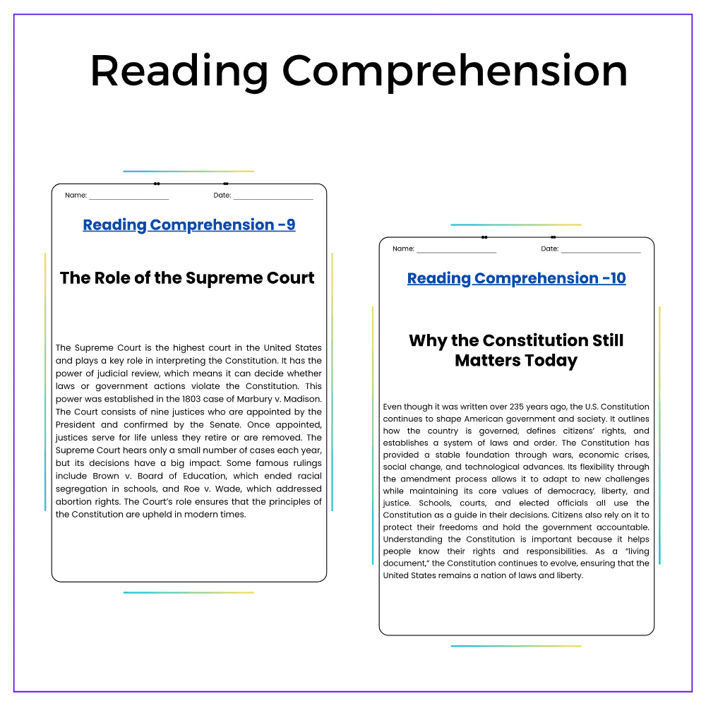 U.S. Constitution Worksheet - Image 2