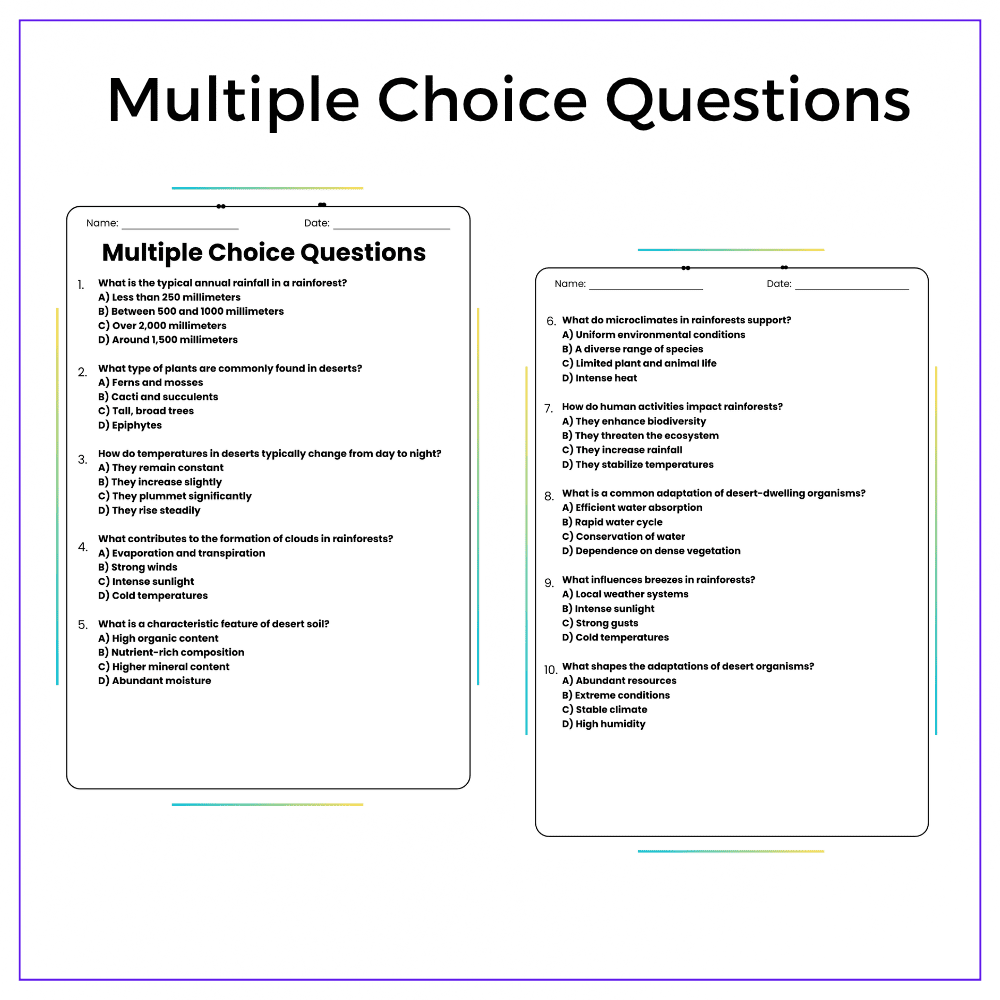 Rainforest vs. Desert Worksheet - Image 6