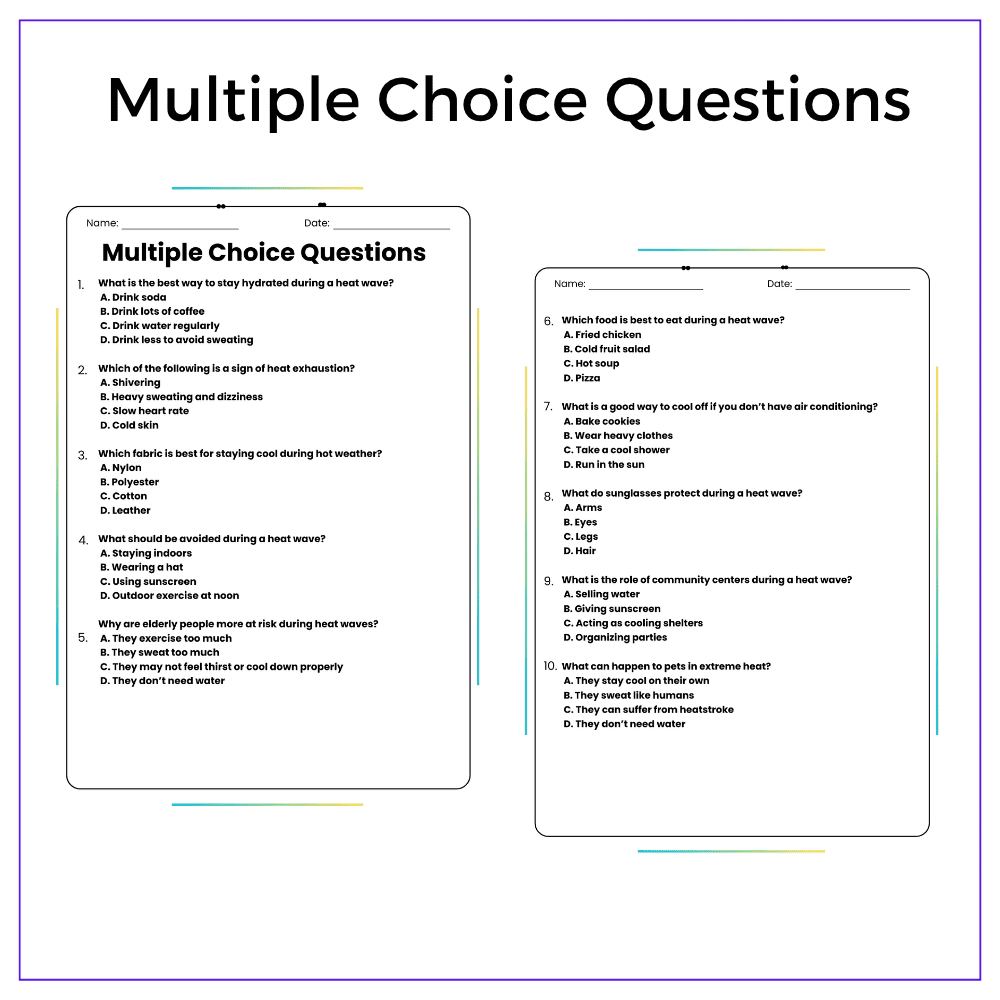 Heat Wave Safety Worksheet - Image 2