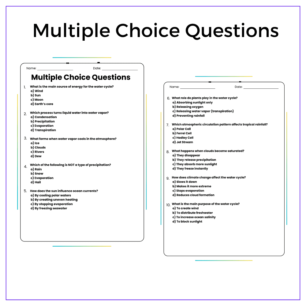 Sun in Water Cycle Worksheet - Image 3