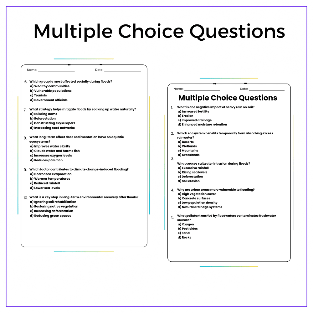 Floods & Heavy Rain Worksheet - Image 3