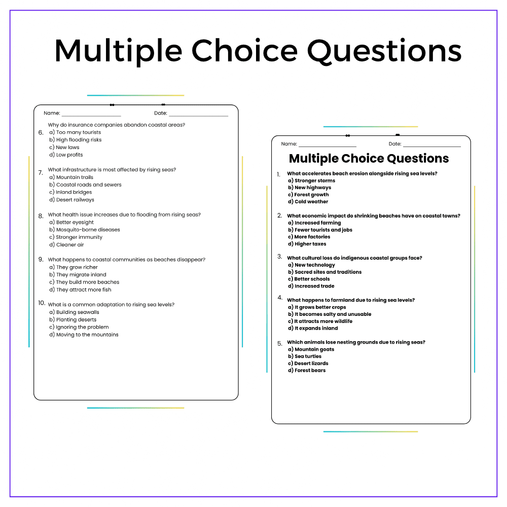 Rising Sea Levels Worksheet - Image 6