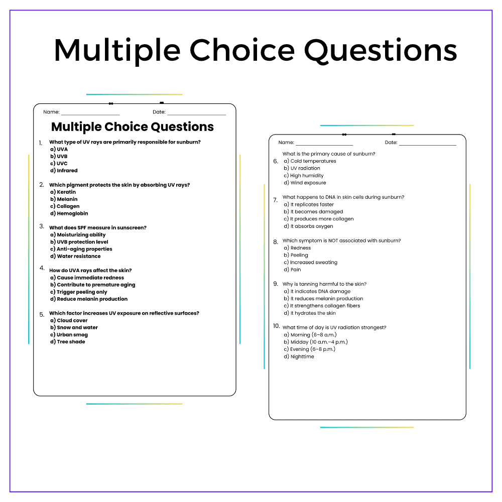 Science of Sunburn Worksheet - Image 6