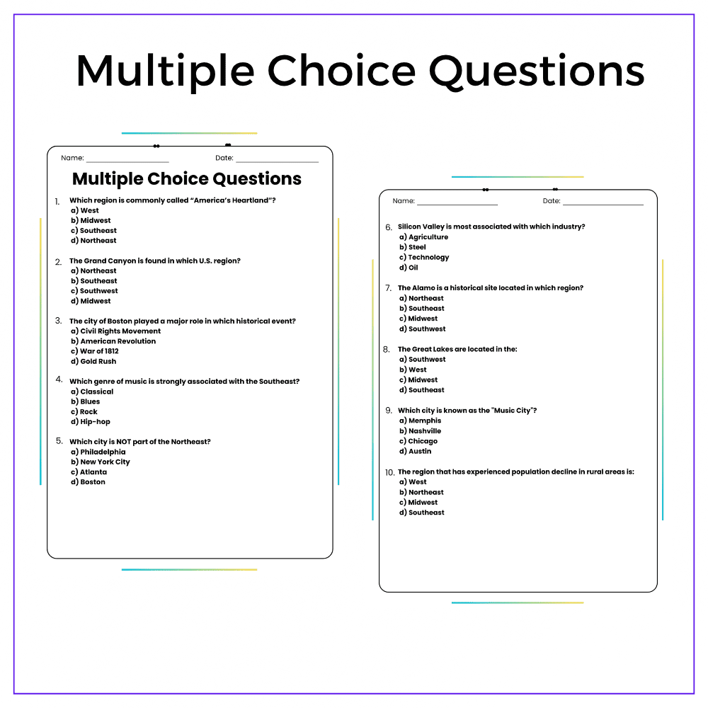 U.S. Regions: Northeast, Southeast, Midwest, Southwest, West - Image 3