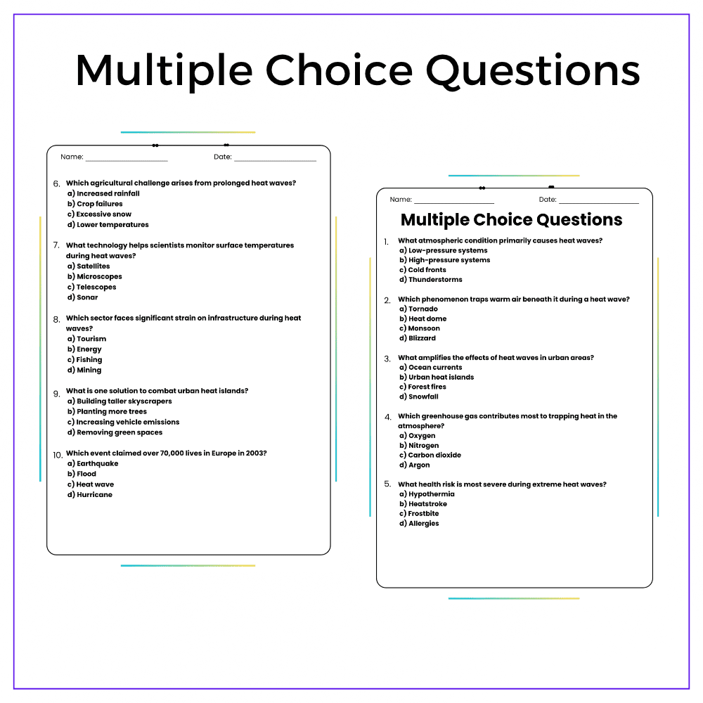 Heat Wave Science Worksheet - Image 4