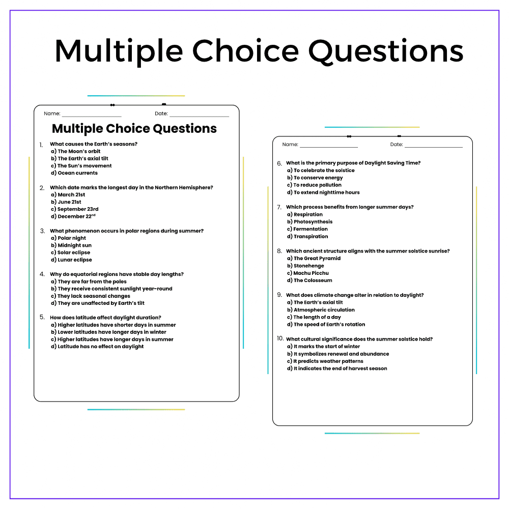 Science of Sunlight Worksheet - Image 3