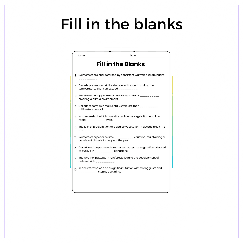 Rainforest vs. Desert Worksheet - Image 5