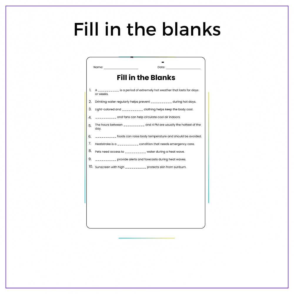 Heat Wave Safety Worksheet - Image 3