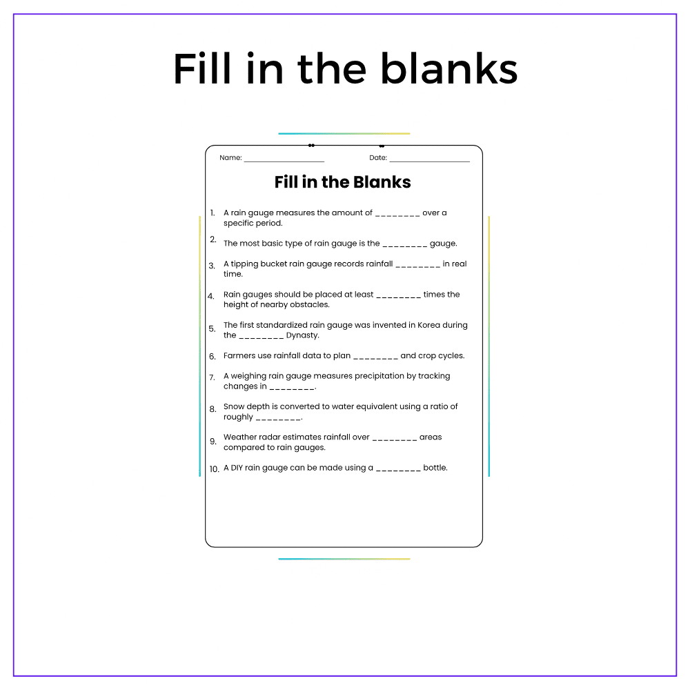 Rain Gauge Worksheet - Image 4