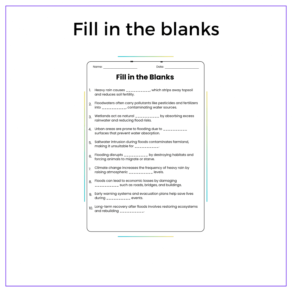 Floods & Heavy Rain Worksheet - Image 4