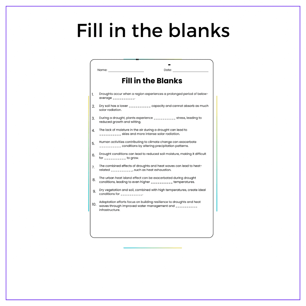 Droughts & Heat Waves Worksheet - Image 4