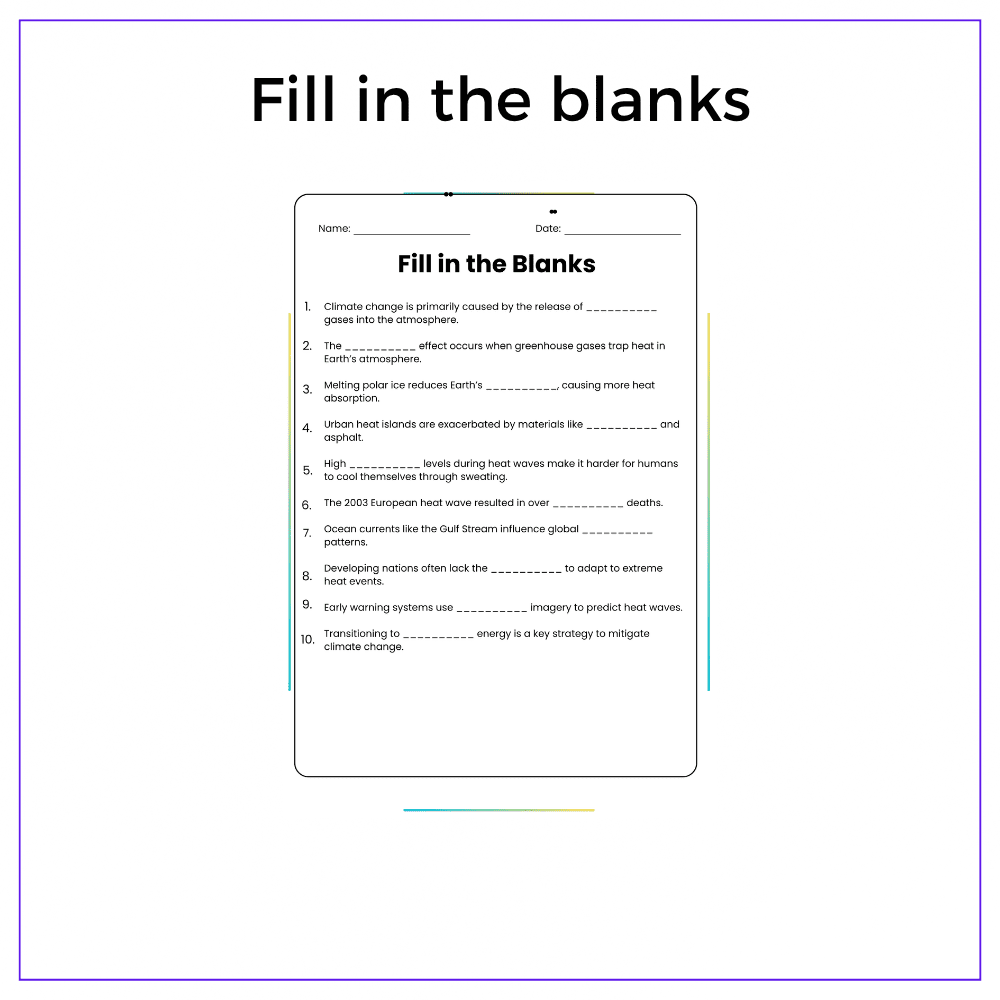 Climate Change & Heat Waves Worksheet - Image 4