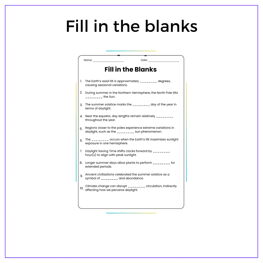 Science of Sunlight Worksheet - Image 4