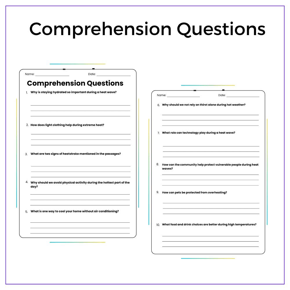 Heat Wave Safety Worksheet - Image 4
